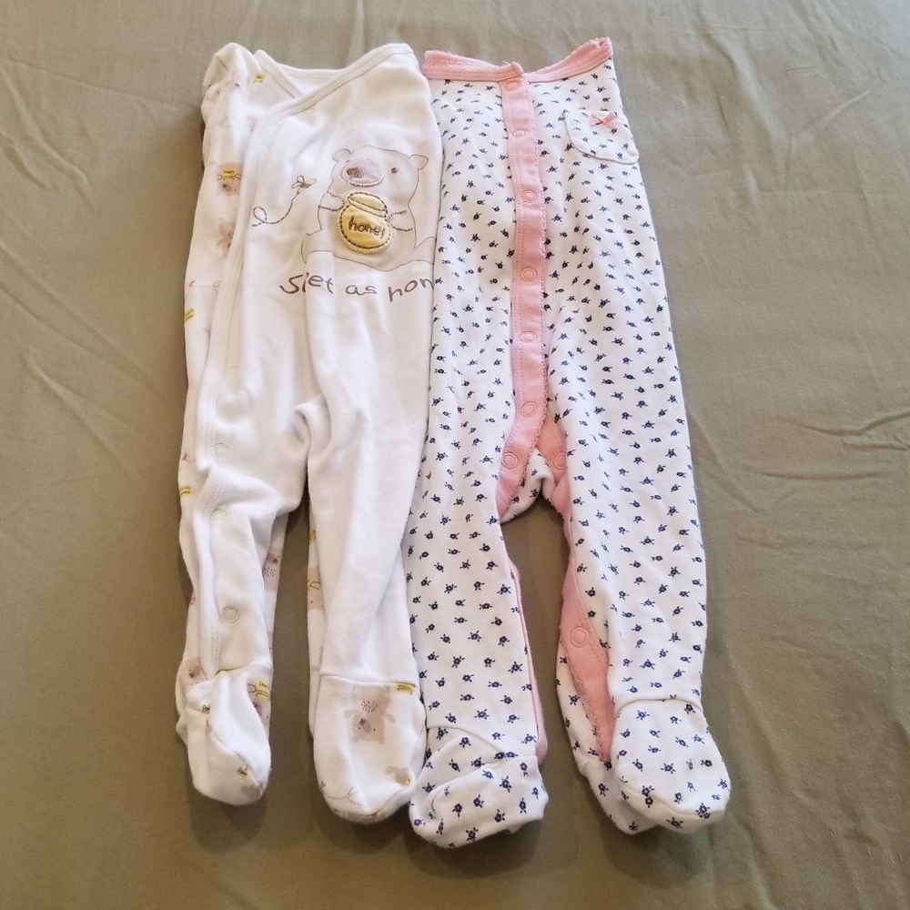 Baby Girl Footie Pajamas  Bundle of 2